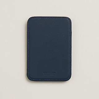 HERMES デニムカードケース ダークブルー　MagSafe エルメス エルメス カードケース MagSafe エマン ルボン ブルーインディゴ